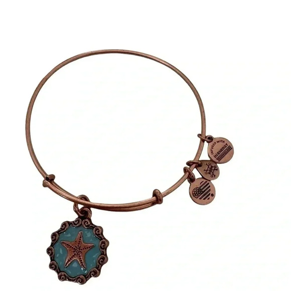 Alex and Ani Star Fish II Bracelet Charm Color Infusion Jewelry Bangle Blue - Picture 3 of 5